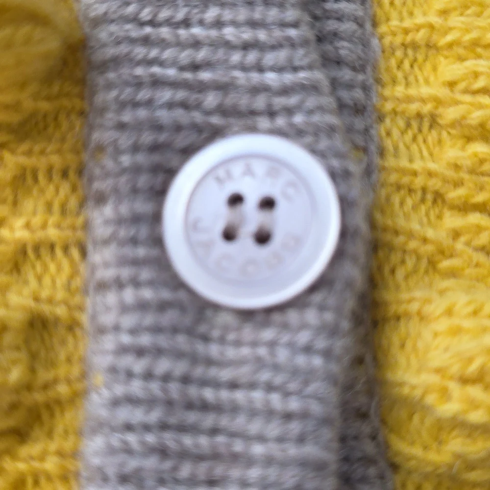 Marc Jacobs Beige‎ and Yellow Ruffle Cardigan